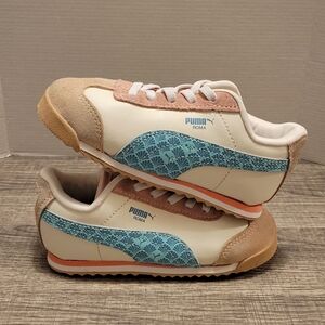 Puma Kids Sneakers - White, Blue, and Tan